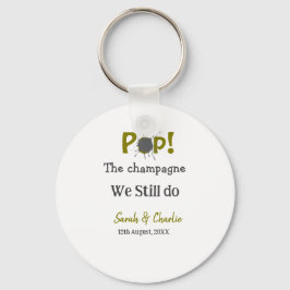 Packa champagnen vi fortfarande gör guld grått-par nyckelring