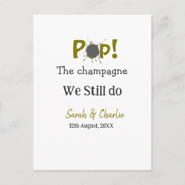 Packa champagnen vi fortfarande gör guld grått-par vykort (Framsida)