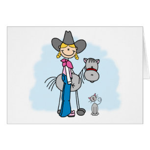 Packa Cowgirl N Horse Blank Card OBS Kort