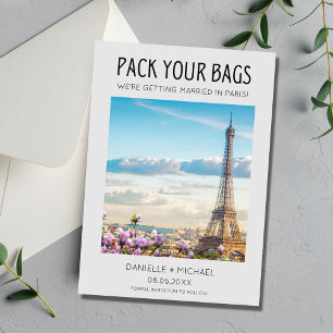 Packa din säck Paris Destinationsbröllop Spara Datumet