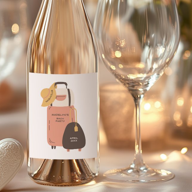 Packa dina väskor Bagage Destination Sängvätning Vinflaska Etikett (Skapare uppladdad)