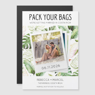Packa dina väskor Costa Rica Photo Bröllop Magnetisk Inbjudningskort