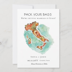Packa dina väskor Italien Destination bröllop Spara Datumet