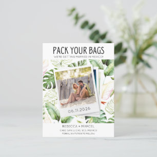 Packa dina väskor Mexiko Bröllop Spara datumet Meddelande Vykort