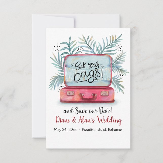Packa dina väskor Spara datumet Annonsering Inbjudningar (Framsida)