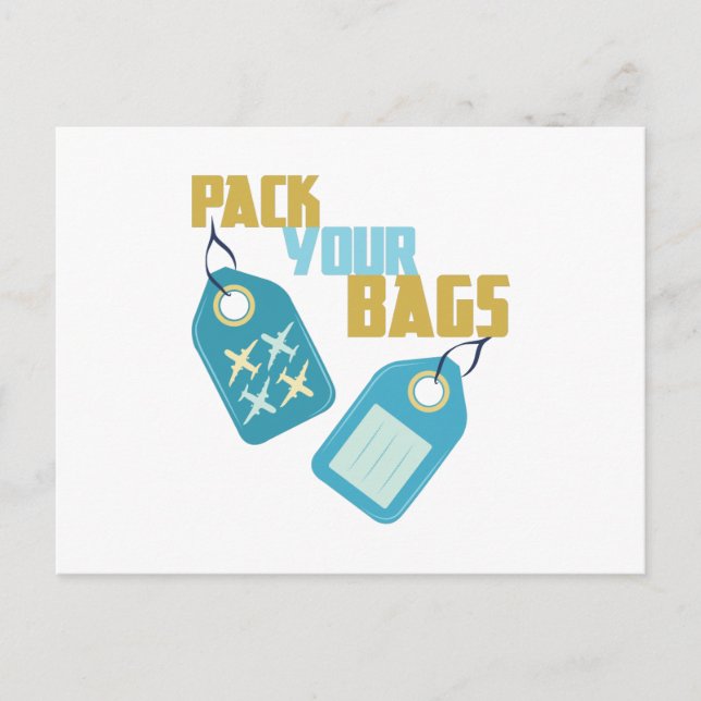 Packa dina väskor vykort (Framsida)