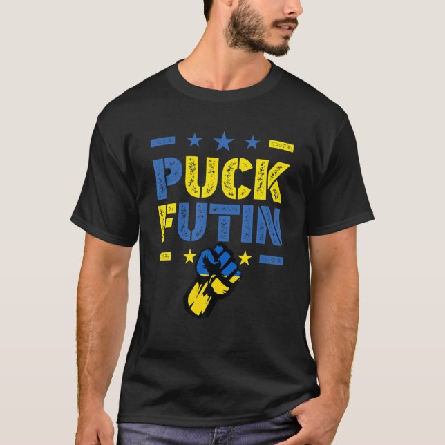 Packa Futin Memid jag står med Ukraina Lov T Shirt (Framsida)