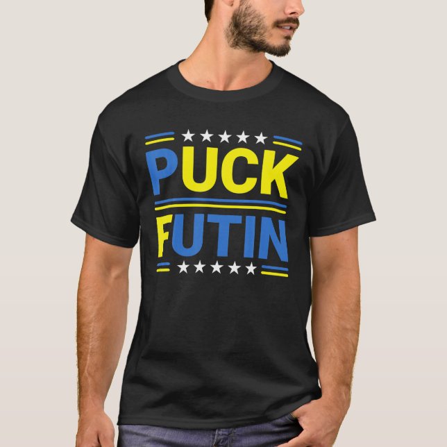 Packa Futin Memid jag står med Ukraina Lov T Shirt (Framsida)
