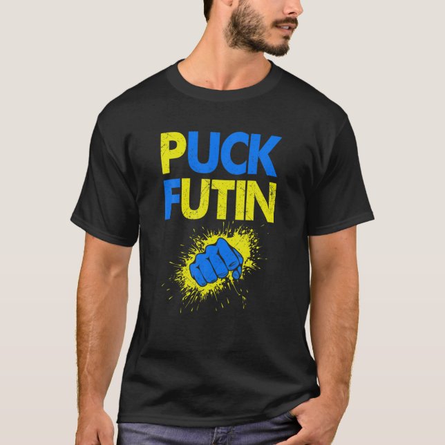 Packa Futin Memid jag står med Ukraina Lov T Shirt (Framsida)