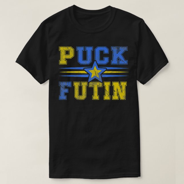Packa Futin Memid jag står med Ukraina Lov T Shirt (Design framsida)