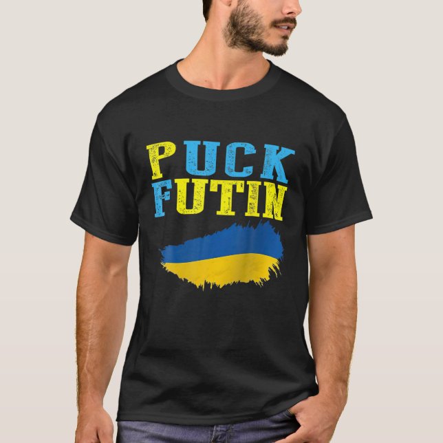 Packa Futin Memid jag står med Ukraina Lov T Shirt (Framsida)