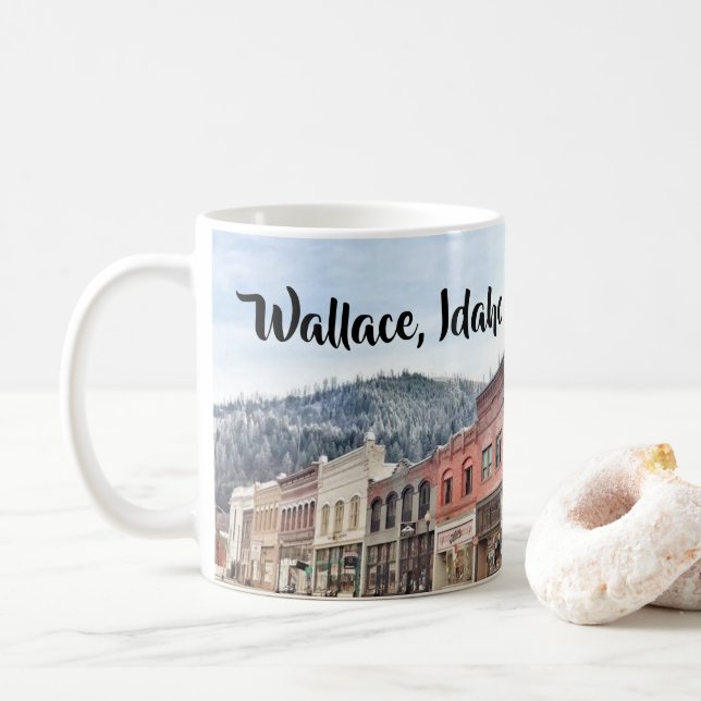 Packa ihop gatan i Wallace Idaho Kaffemugg (Med munk)