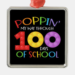 Packa mig genom 100 dagars skolgång julgransprydnad metall