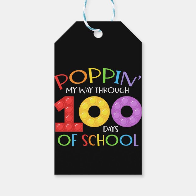 Packa mig genom 100 dagars skolgång presentetikett (Framsidan)
