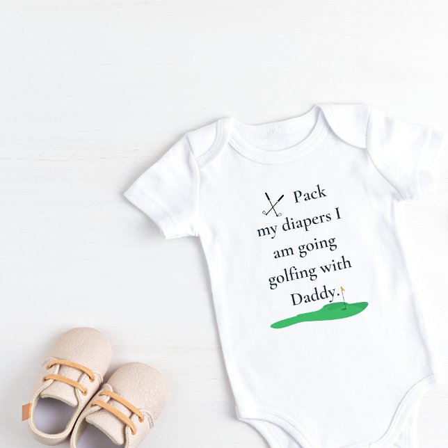 Packa mina blöjor jag ska golfera med pappa t shirt (Pack my diapers I am going golfing with daddy!)