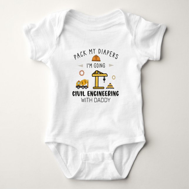 Packa mina blöjor jag ska med civilingenjörskonst t shirt (Framsida)