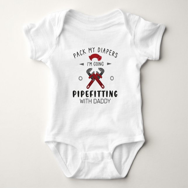 Packa mina blöjor jag ska pipefitting med pappa t shirt (Framsida)