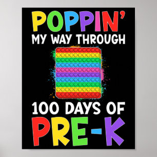 Packa mitt sätt att gå 100 dagar före skolan. poster