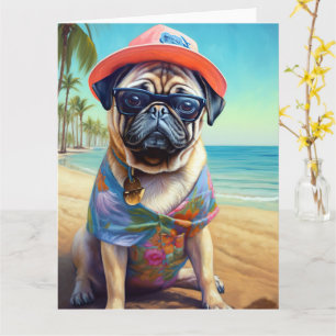 Packa på Beach, sommargåva till hund älskare Kort
