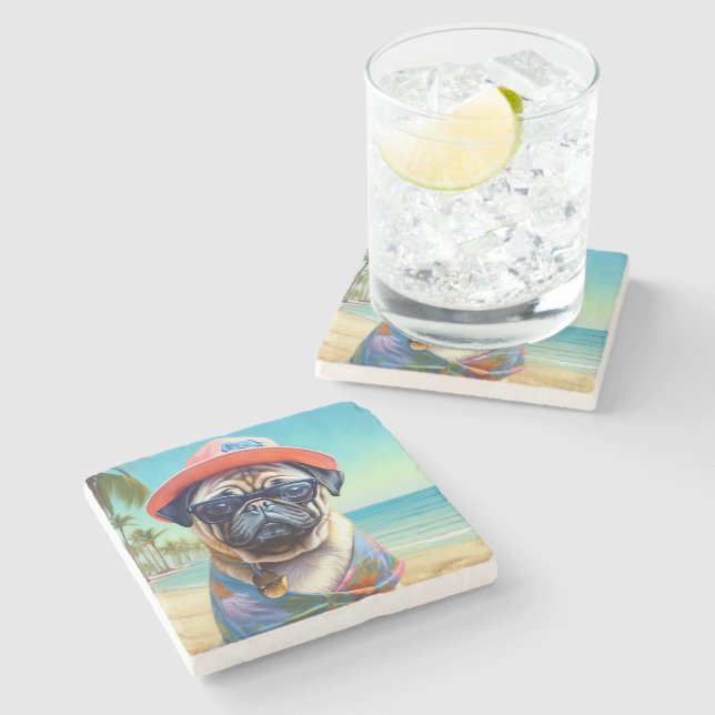 Packa på Beach, sommargåva till hund älskare Stenunderlägg (Sidan)