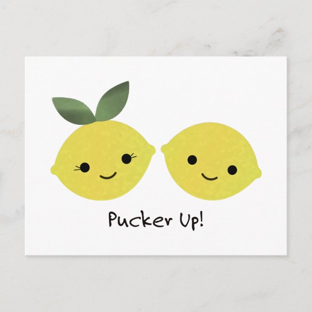 Packa upp Cute Kawaii Lemons Helg Vykort (Framsida)