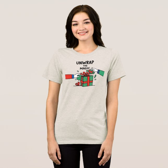 Packa upp den magiska julklappen t shirt (Framsida Full)