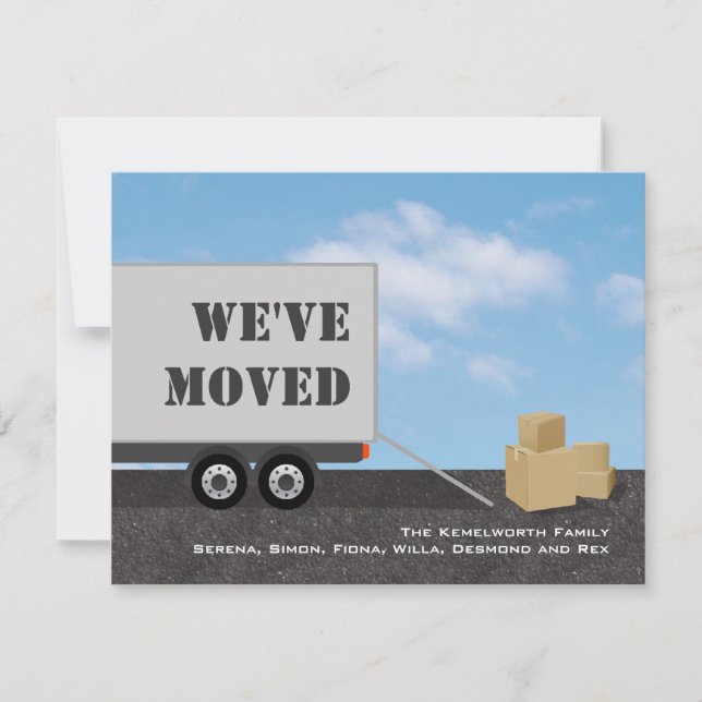 Packa upp Flytta-meddelande Inbjudningar (Framsida)