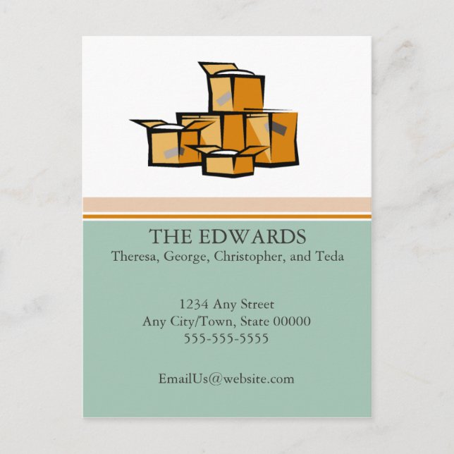 Packad Flytta-meddelande Meddelande Vykort (Framsida)