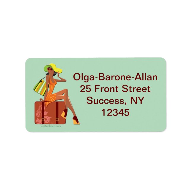 Packade mina väskor Returetiketter Adressetikett (Framsidan)