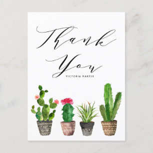 Packade Succulents och Cactus Studenten Tack Vykort