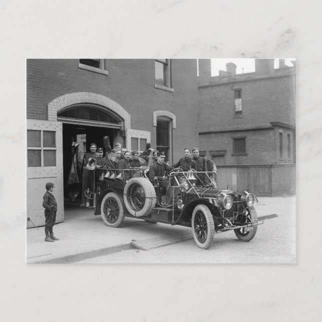 Packard brandskvadron, 1911 vykort (Framsida)