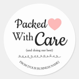 Packed With Care Sticker-Small Business Thank You Runt Klistermärke