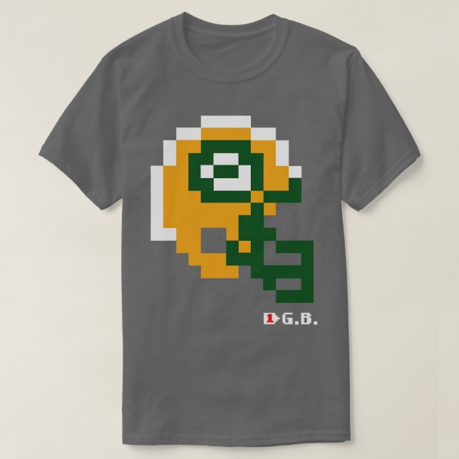 Packers Tecmo Bowl Helmet Pin T Shirt (Design framsida)