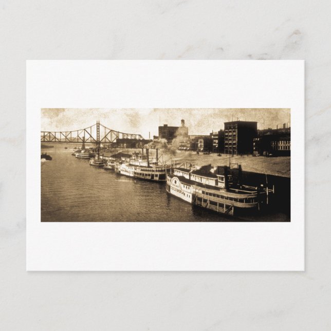 Packet Landing Monongahela River Vintage Postcard Vykort (Framsida)
