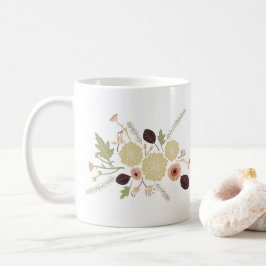 Packlad Grönt Peach Blommigt Flowers Motif Kaffemugg