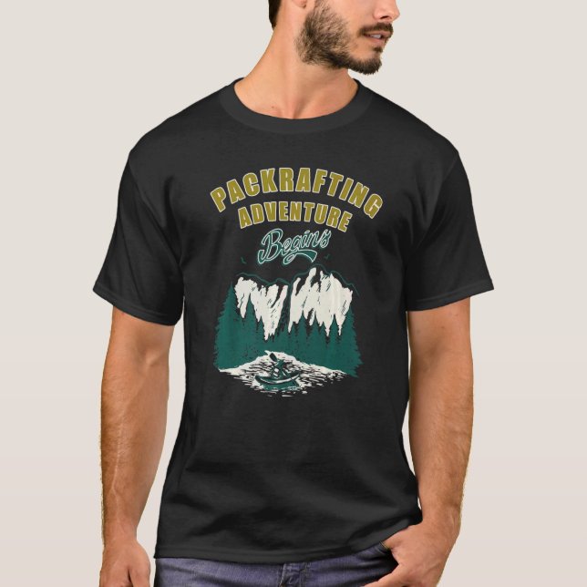 Packraft Boat Rawing Kayak Kayaking Paddle Packra T Shirt (Framsida)