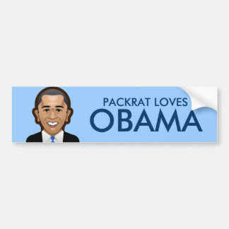 PackRat älskar Obama Bildekal