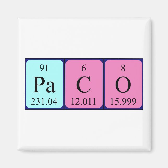 Paco Periodisk magnet bord namn (Framsidan)
