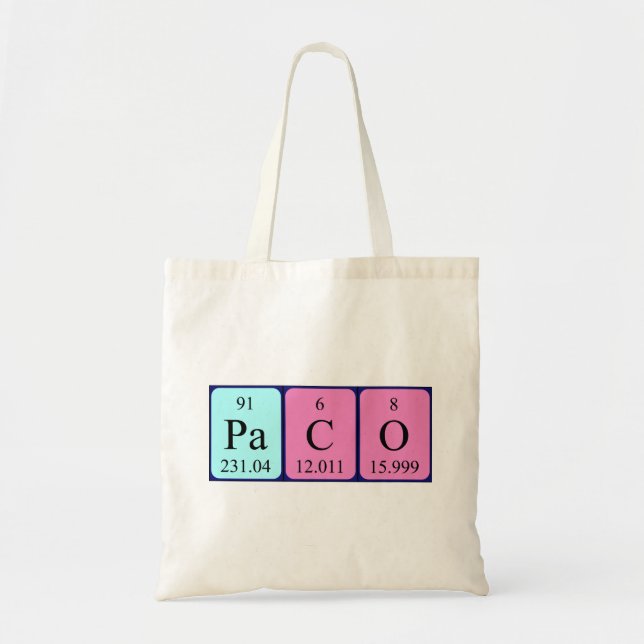 Paco Periodisk påse bord namn Tygkasse (Framsidan)