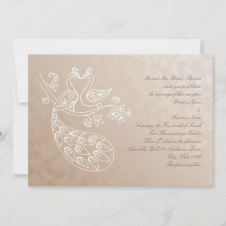 Pacock Wedding bjudas in, Alpana stil Inbjudningar