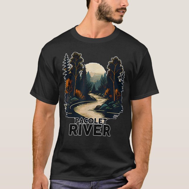 Pacoletfloden Retro minimalistisk flod T Shirt (Framsida)