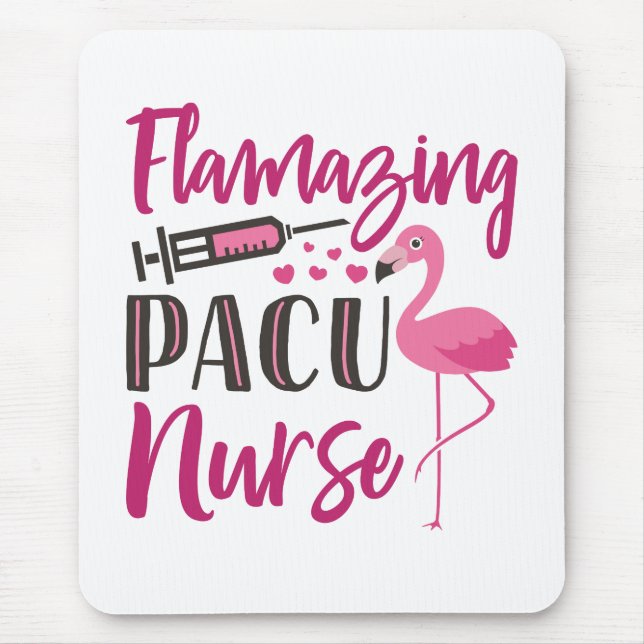 PACU Nurse Flamingo Nurse's Week Appreciation Gift Musmatta (Framsidan)