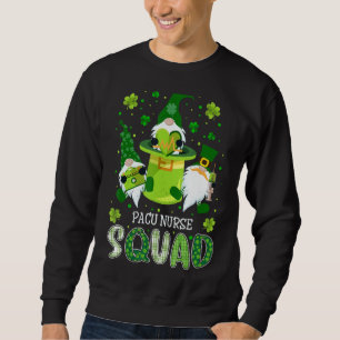 Pacu Nurse Squad Nursing St Patrick Day Gnomes Iri Lång Ärmad Tröja