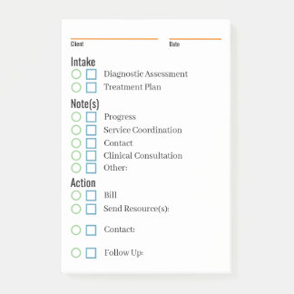 Pad för kliniska anteckningar och påminnelser post-it block