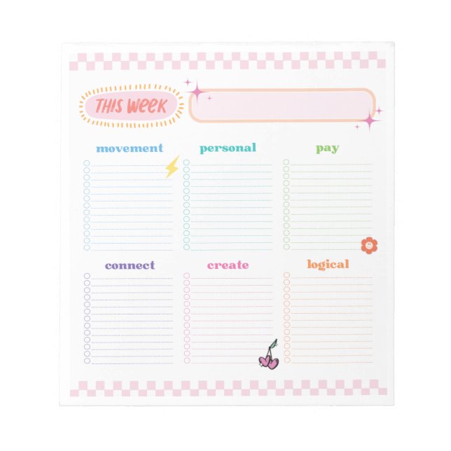 Pad för tidsblockplanering anteckningsblock (Framsida)