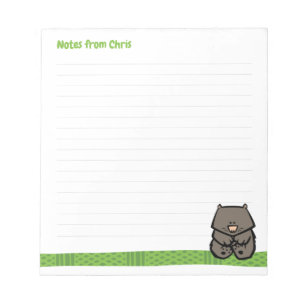 Pad för Wildlife Wombat Note Anteckningsblock