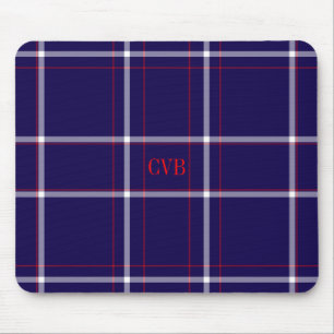 Pad med rött vitt monogrammat musslor i Mörken Musmatta