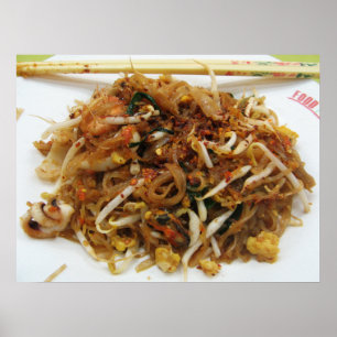 Pad Thai [ผัดไทย] Thailändsk gatumat Poster