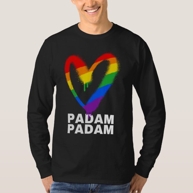 Padam Padam - LGBTQ+ Pride Månad - Heartslag Padam T Shirt (Framsida)