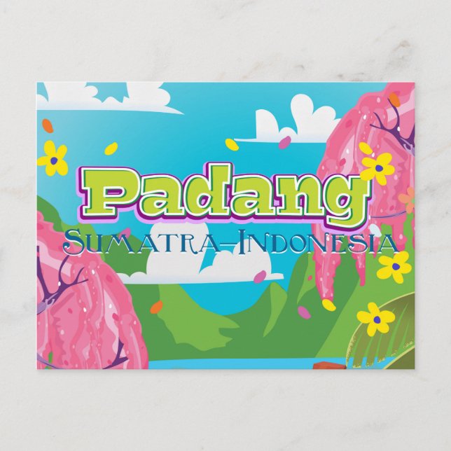 Padang Indonesia-reseaffär Vykort (Framsida)